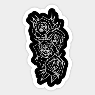 Bold Roses Blk Sticker